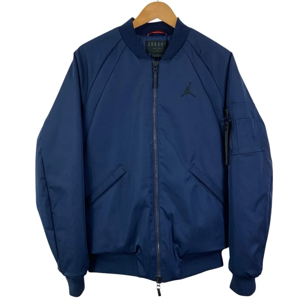 JORDAN Air Jordan Wings MA-1 Bomber Jacket Jumpman Insulated Navy Blue - Picture 2 of 16